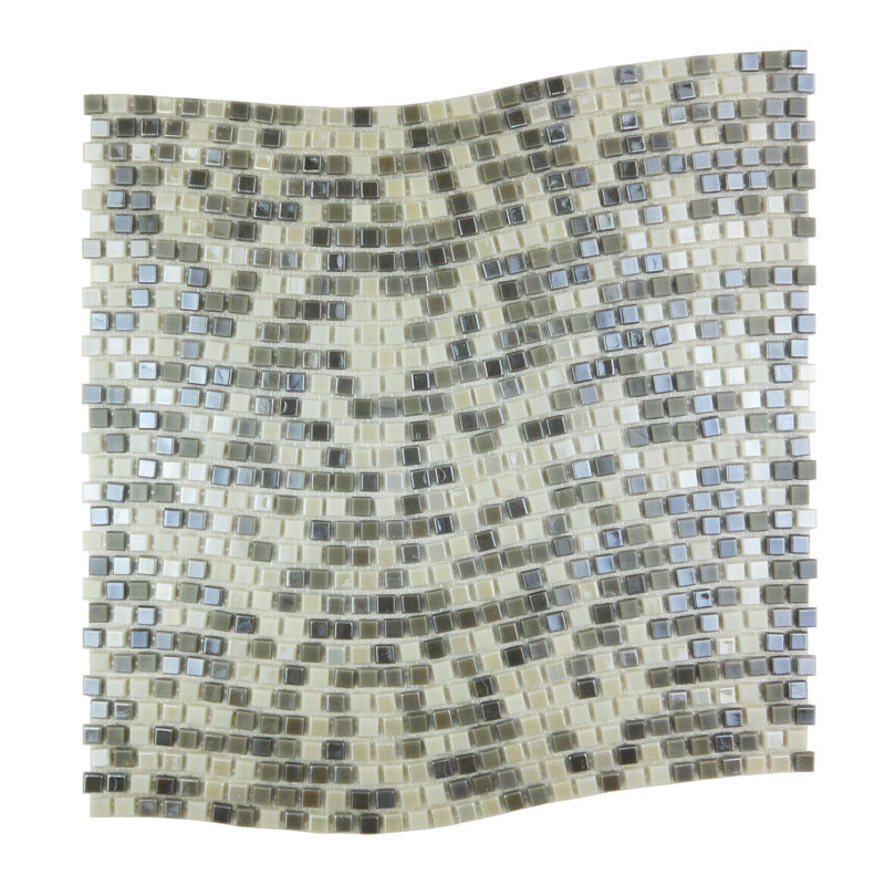 Galaxy 0.3125 in. x 0.3125 in. Iridescent Glass Pressed Edge Tiny Square Mosaic Wall Pool & Floor Tile, Star Dust Gray