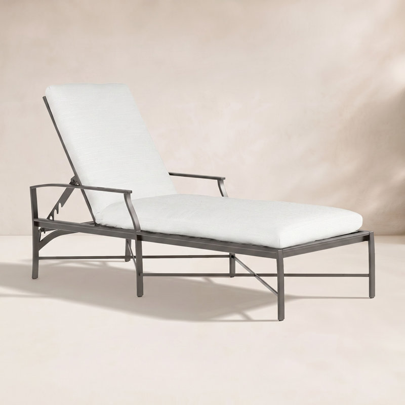 Monaco Aluminum Chaise - Slate Gray, Rollo Lace InsideOut® Linen, Welt, Slate Gray