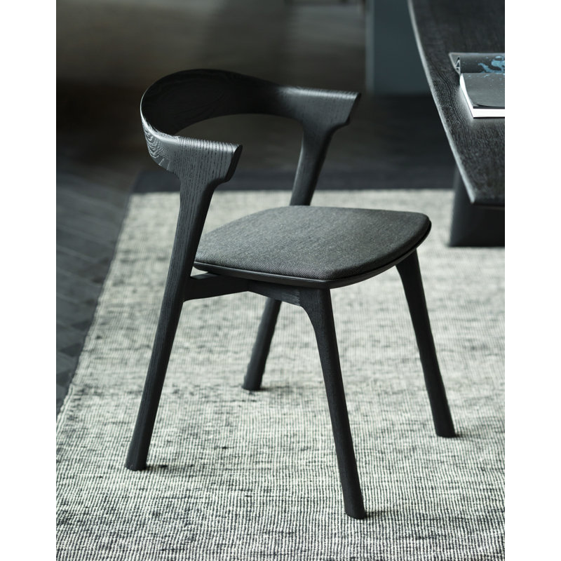 Bok Upholstered Dining Chair, Black, Black Polyester Blend/Acrylic