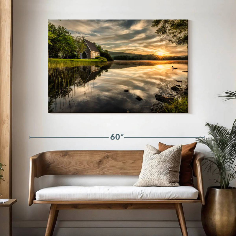 Adella Gougane Barra Lake Church Sunrise, H 32 po x l 48 po