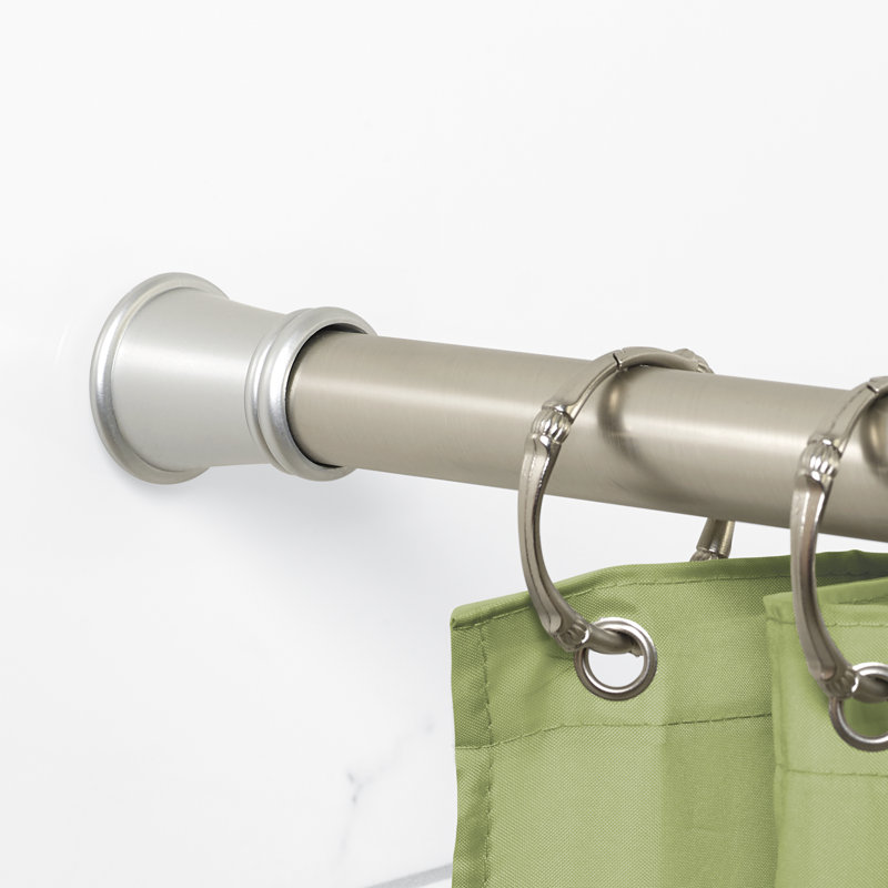 Brushed Nickel Adjustable Tension Shower Curtain Rod, 26" to 76"
