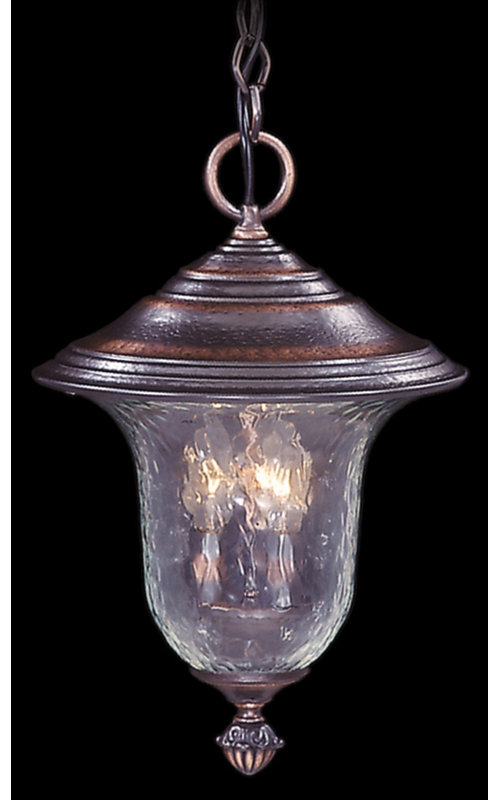 Lanterne suspendue d'extérieur à 3 ampoules Vogel, 16 po x 10,5 po x 52 po, Bronze Sienne