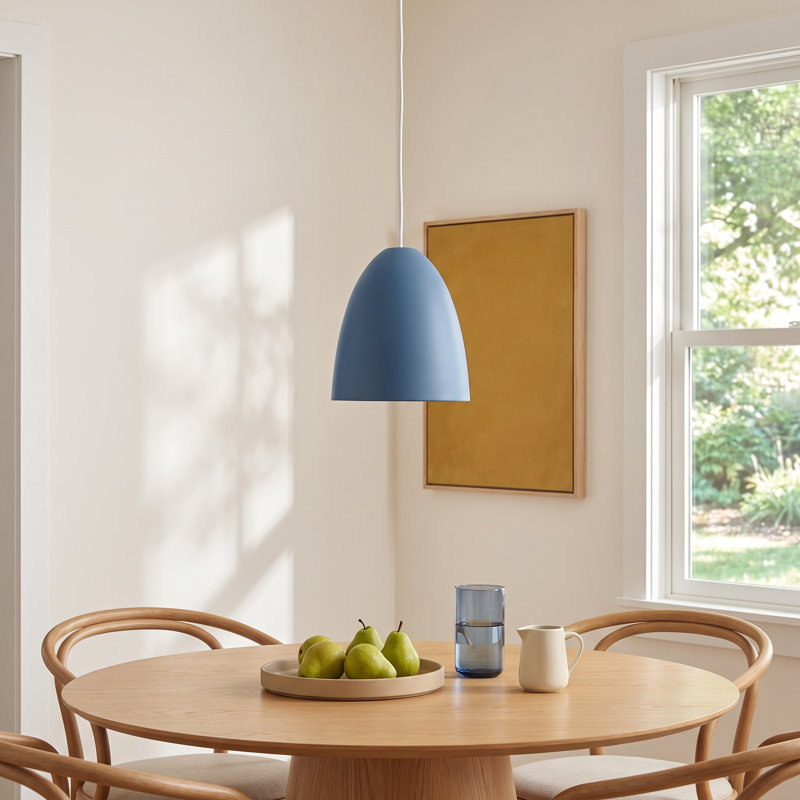 Zella 1-Light Single Pendant, Pastel Dark Blue Silver