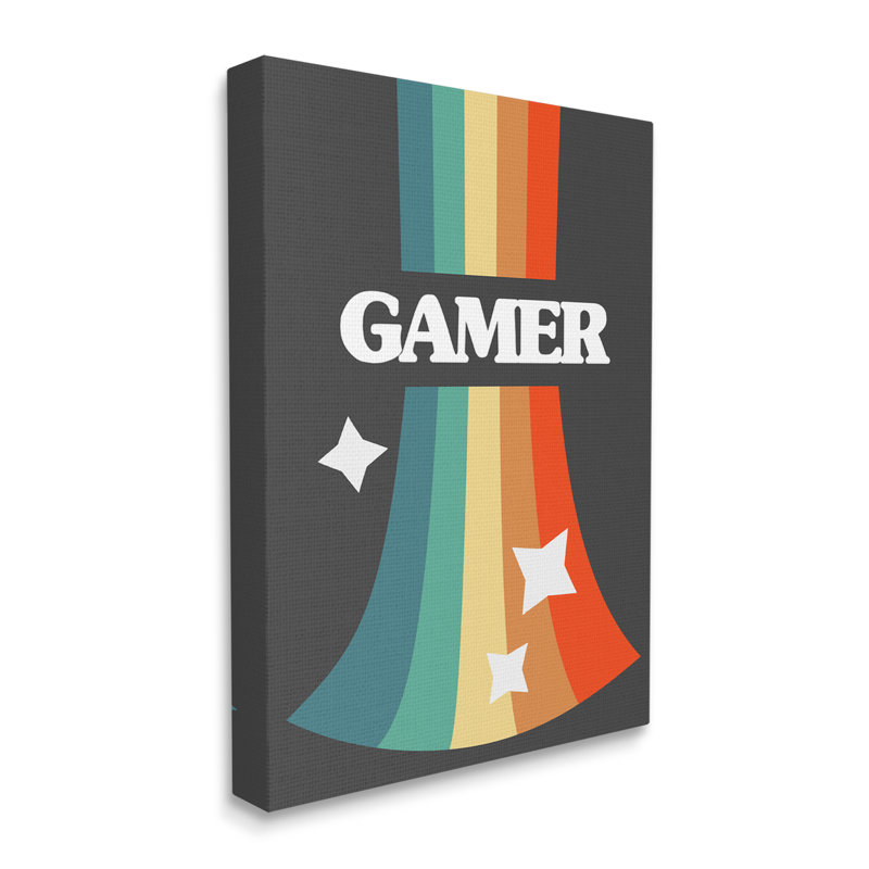 Vidéo de jeu vidéo rétro arc-en-ciel, Plaque de bois, H 20 po x l 16 po