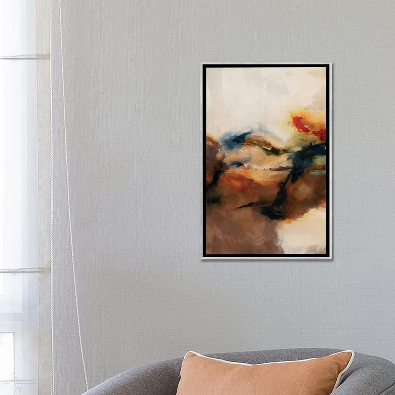 «Merge II», reproduction d'art sur toile encadrée, H 26 po x l 18 po, Toile à cadre flottant sans passe-partout, Argent
