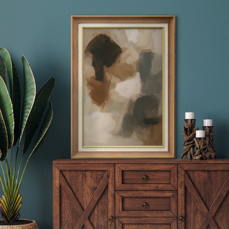 «Earth Tone Abstract», reproduction d'art encadrée sur papier, Cadre naturel de qualité supérieure