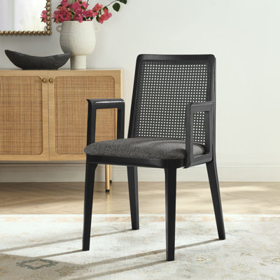 Monarch Wood And Rattan Dining Armchair