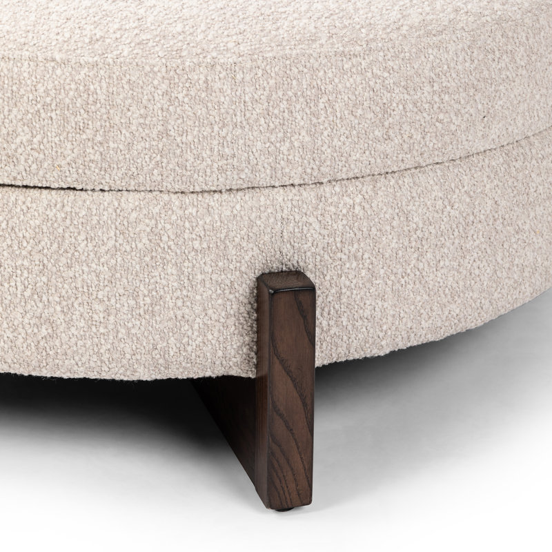 Esben Storage 39" Sattley Fog Ottoman, Saddle Fog Boucle, Dark Brown