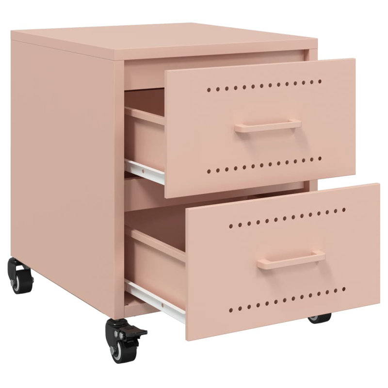 Anadalay 36 cm W Steel Bedside Table, Pink