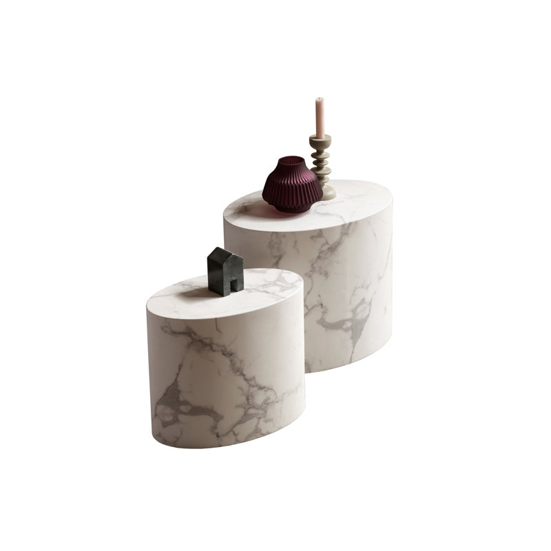 Naropa Block Nesting Tables, White