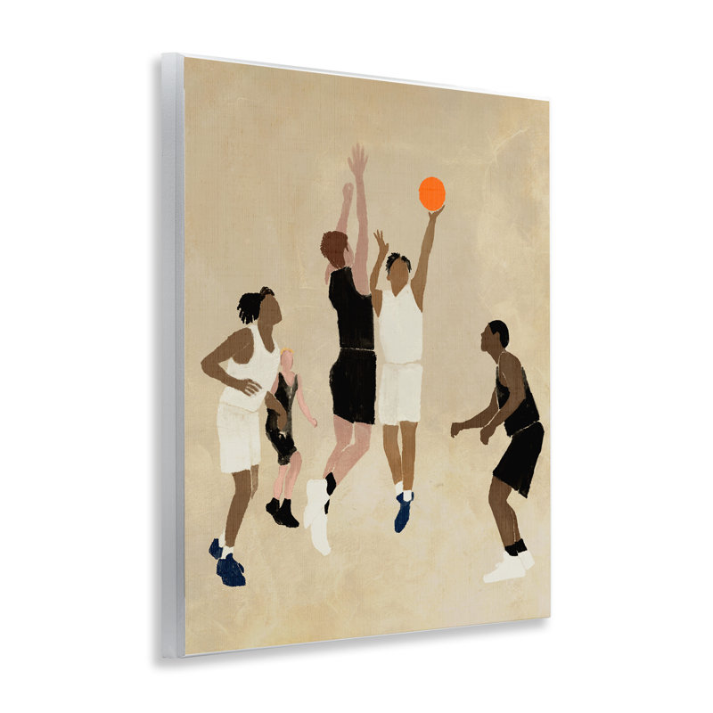 Joueurs avec art mural sur plaque de basketball par Daphne Polselli