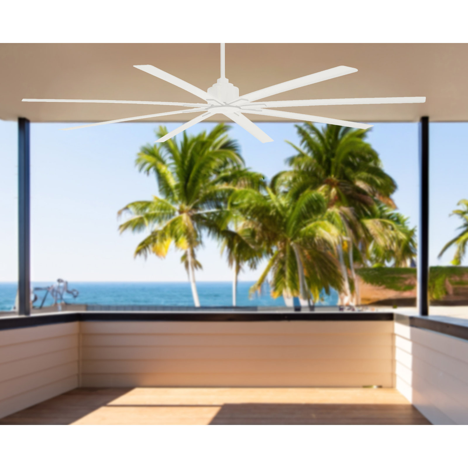 Xtreme Outdoor Smart Ceiling Fan, 84" Wide, Flat White