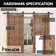 Black Rustic Straight Design Non-Bypass Single Track Two Door Hardware Kit