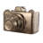 Small Ceramic Camera Sculpture with Glossy Gold Finish, Decorative Photography Accent for Tabletop, Mantel, Dresser, Console, or Centerpiece, 6” x 4” -671346334