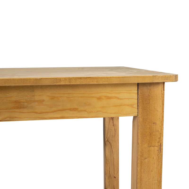 Dejon Rectangular Solid Pine Farmhouse Dining Table, Antique Rustic, 30"W x 46"L