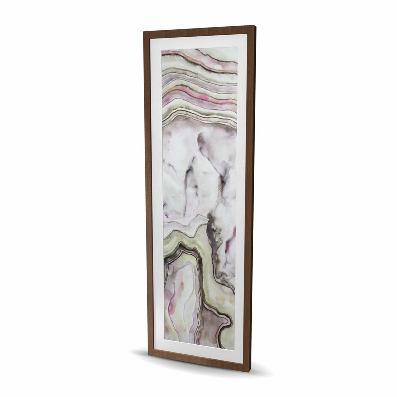 Agate - Pink Framed Matted Print for Elegant Home Decor