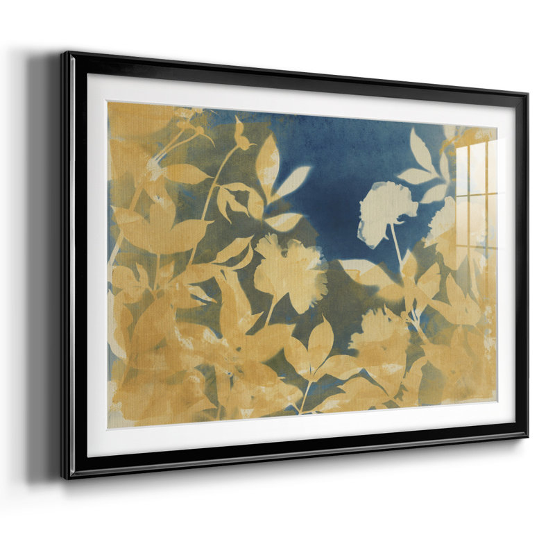 Pivoine champ encadrée sur papier, Noir, H 15 po x l 21 po x P 1,5 po