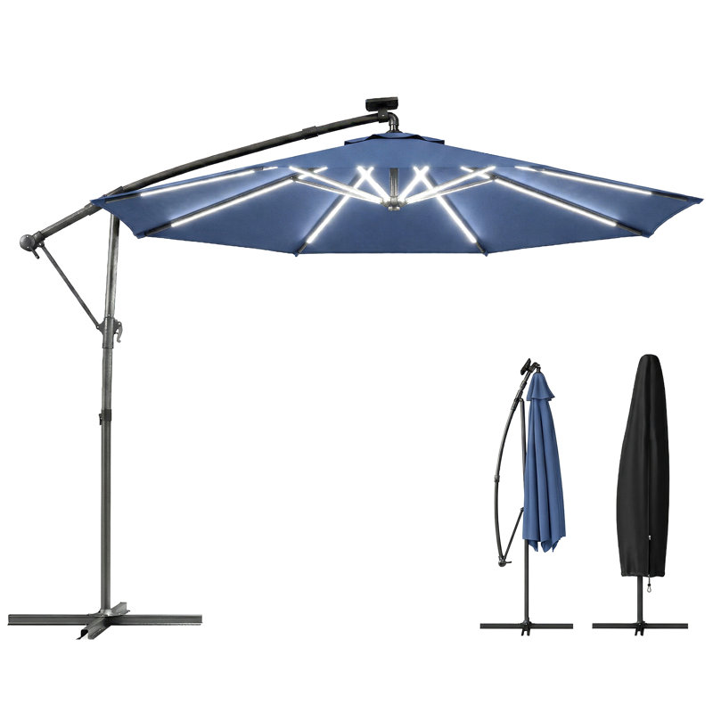 300cm Cantilever Parasol, Navy Blue