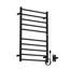 Chauffe-serviettes électrique mural noir mat avec minuterie 10 barres Tavon