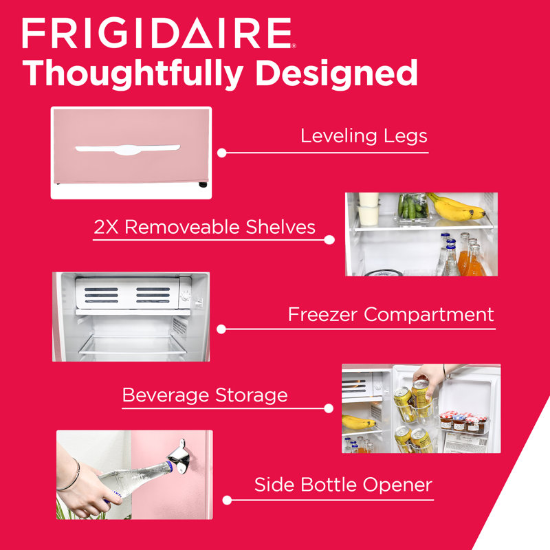 Frigidaire 3.2 CU. FT. Compact Refrigerator (Retro Design), Pink