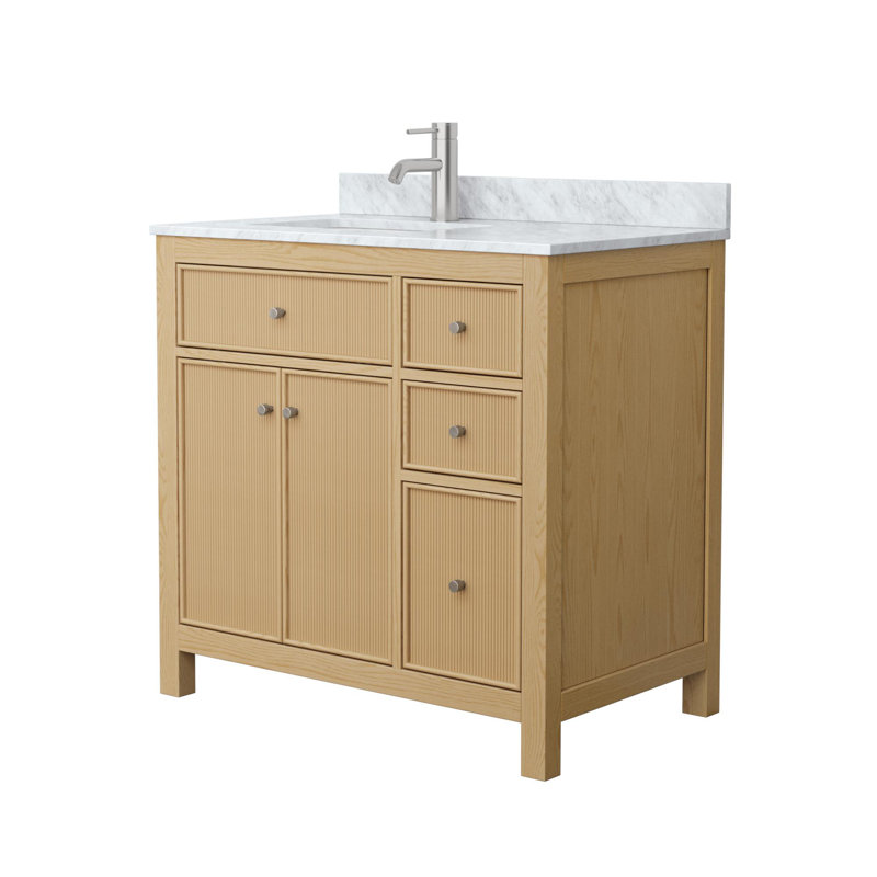 Ensemble de meuble-lavabo simple 36 po avec plateau en marbre Pendry, Nickel brossé