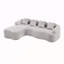 Canapé modulaire en L à compression complète avec méridienne incurvée, canapé en chenille gris modulaire, haute densité pour le salon en appartement-118056051