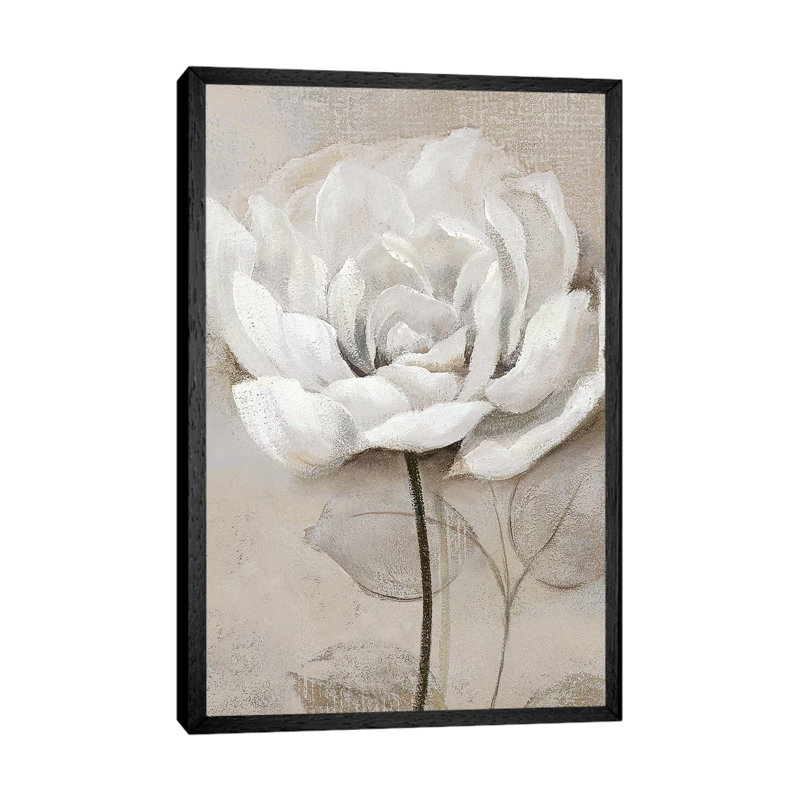 Soft White III - Painting on Canvas, Black Framed, 66.04 cm H x 45.72 cm W