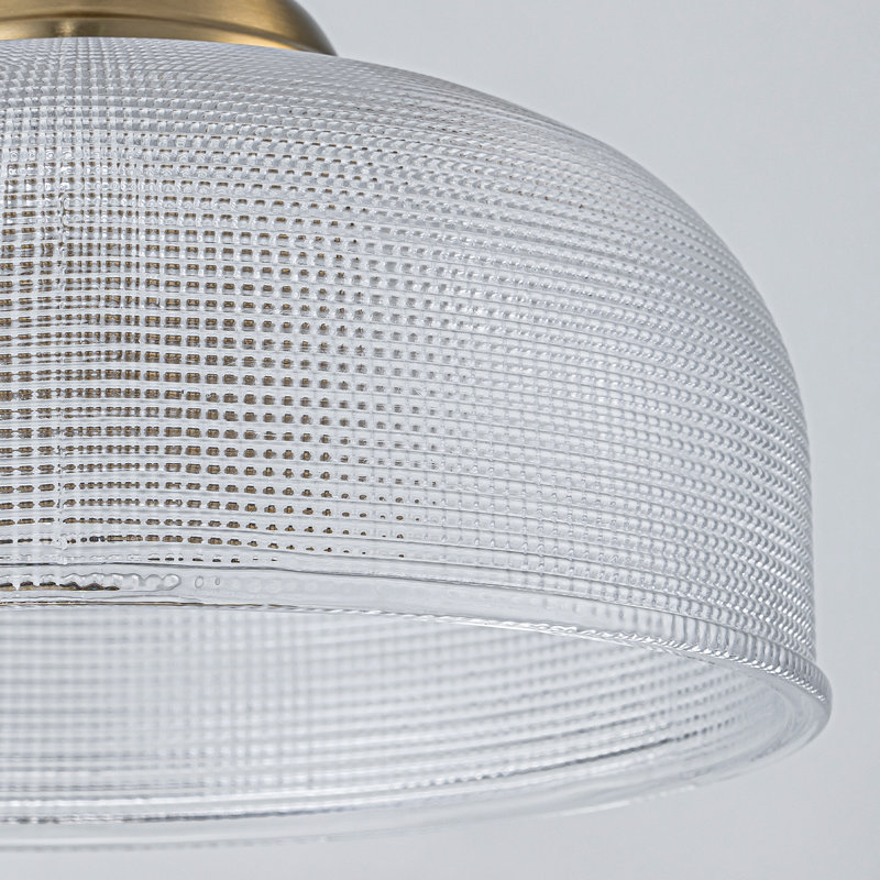 Luminaire suspendu en dôme à 1 lumière en verre prismatique