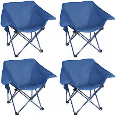 Ensemble de 4 chaises de camping portatives pliantes pliantes compactes pour adultes pour camp de camping robustes 400 lb