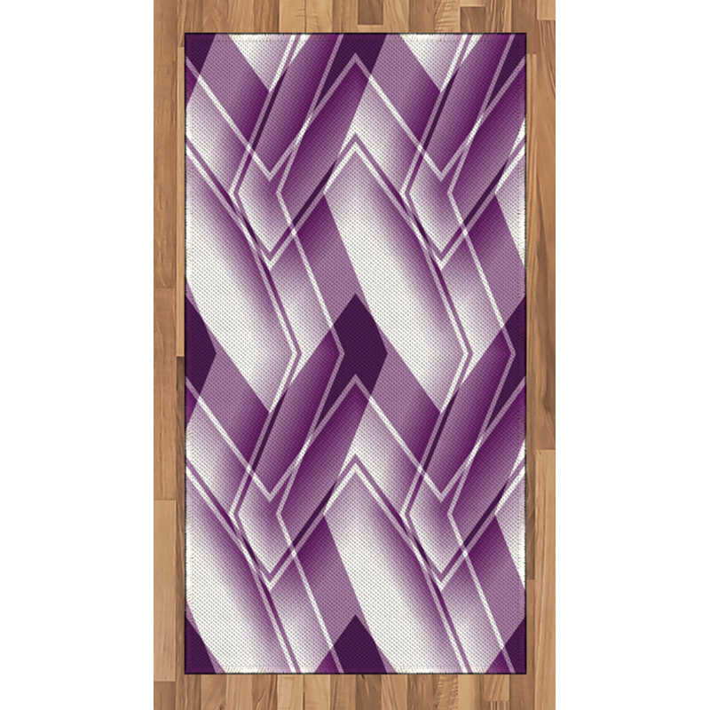 Abstract High Density Long Fiber Poly Threads Decorative Area Rug Carpet, Rectangle 2'7" x 5'