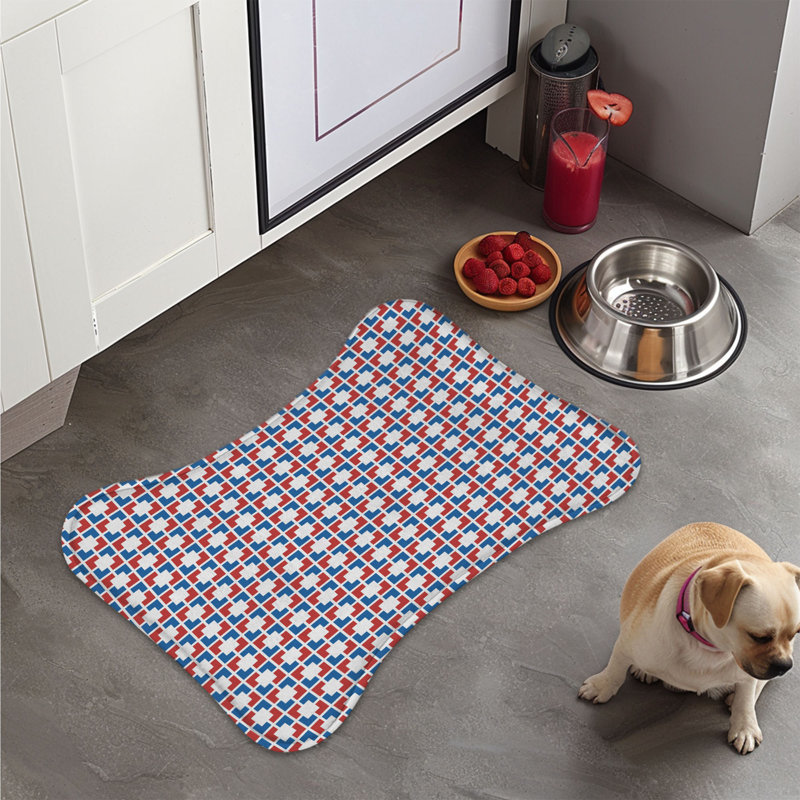 Blue Scarlet - 1 Piece Bone Shape Feeding Mat