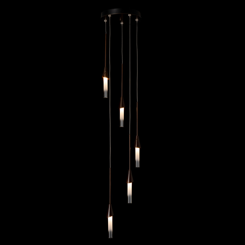 Lilium Round Pendant, 5 Lights, Bronze, 19.4"