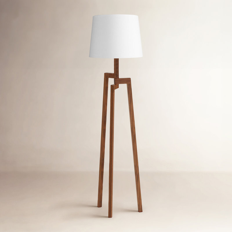 Stilt Tripod Floor Lamp, Walnut, White