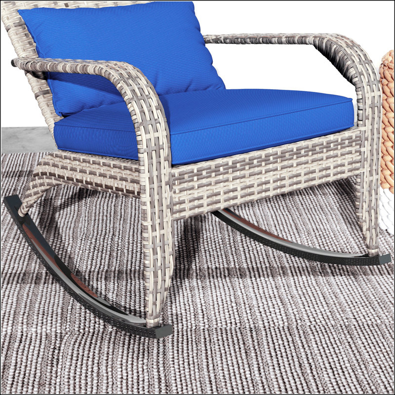 Chaise berçante d'extérieur en osier Adirondack
