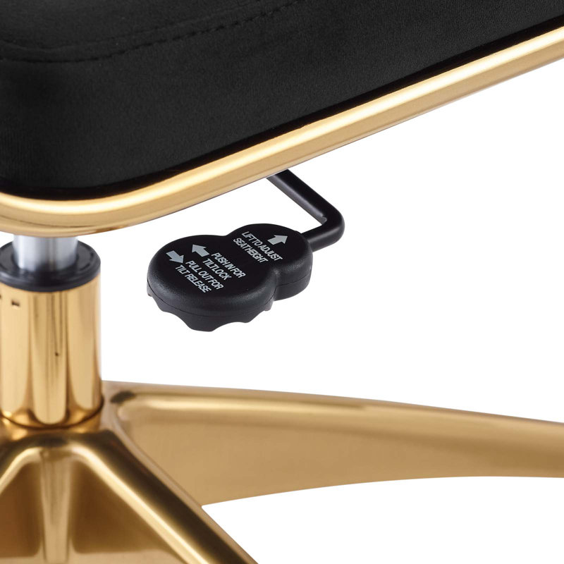Chaise de bureau en velours Jive, Noir