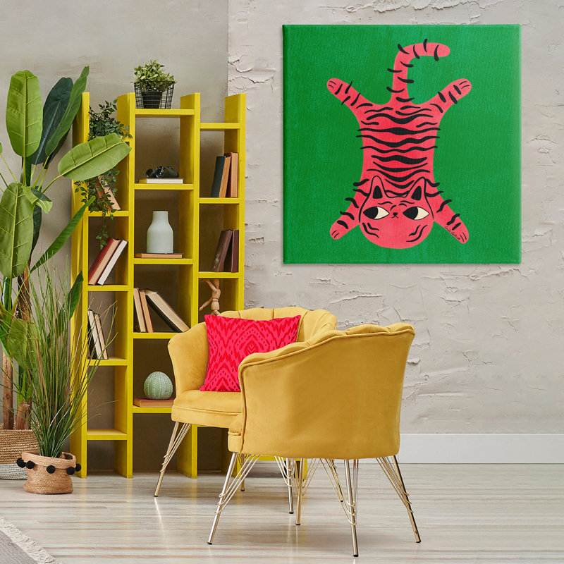 «Funky Retro Cat Pink» par Carrie Cantwell, H 36 po x l 36 po