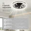 Ventilateur de plafond 20 pouces à 7 pales et intensité variable avec lumière DEL et télécommande-593579586