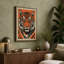 Tiger Face Direct Geometric - Wrapped Canvas-1740119141-1740119143