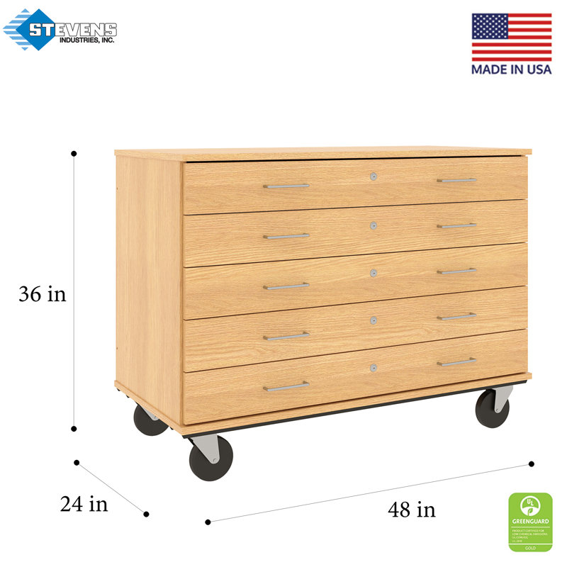 Armoire mobile à 5 compartiments avec roulettes, H 36 po x l 48 po x P 24 po, Palmeraie orange