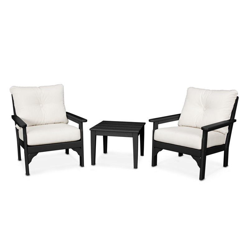 Ensemble de conversation à assise profonde 3 pièces Vineyard, Noir, Gray Revolution®