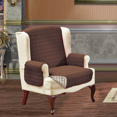 Polyester Box Cushion Wingback Slipcover
