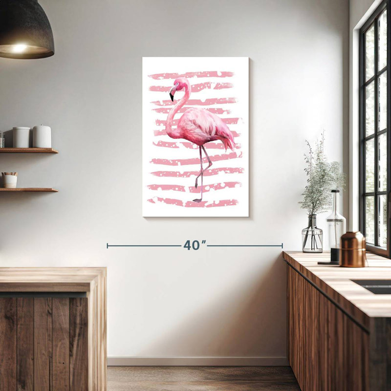 Flamant rose rayé