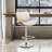 Attie Swivel Adjustable Height Armless Bar Stool with Pedestal Base in Faux Leather and Metal-123457405-123457407