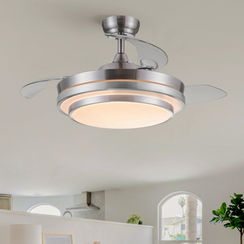 42 In. Retractable Ceiling Fan With Remote Control