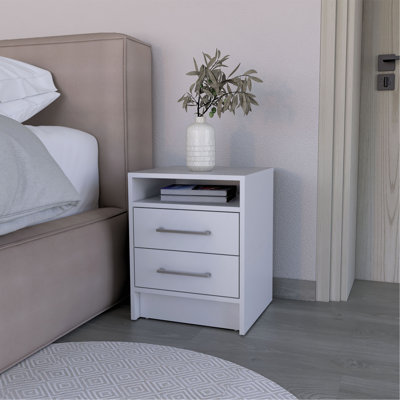 Table de chevet Chase, chambre à coucher, blanc