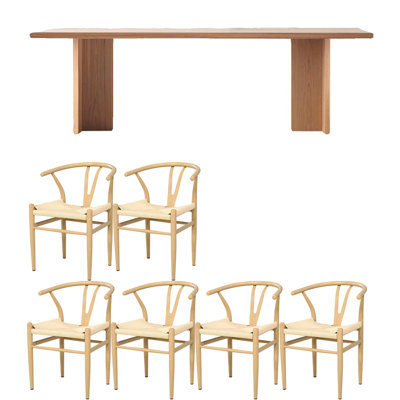 Nordic style solid wood dining table set
