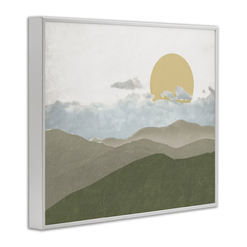 «Earthen Dreams Sunrise», estampe numérique, conception par Elizabeth Medley, Giclée encadrée blanc bord de mer