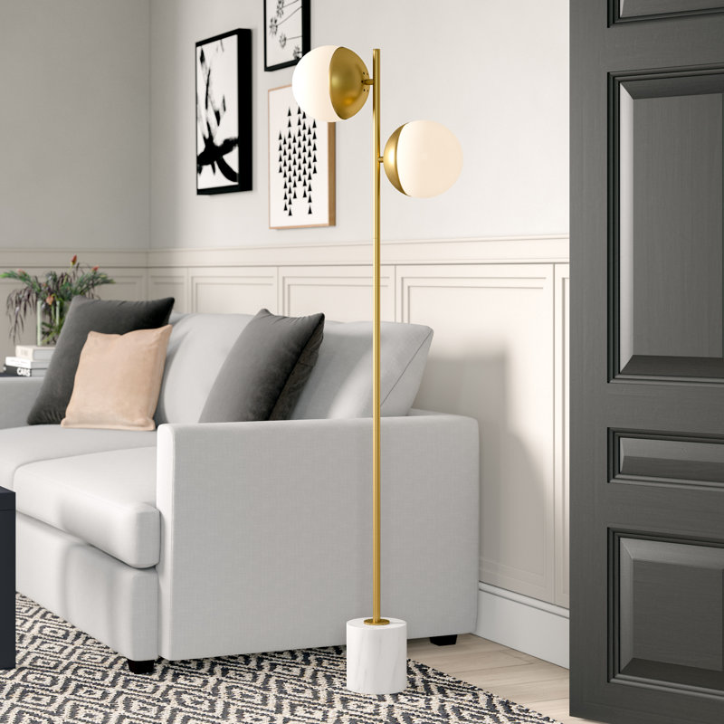 Elliot 62.5'' Floor Lamp, Brass, Frosted White