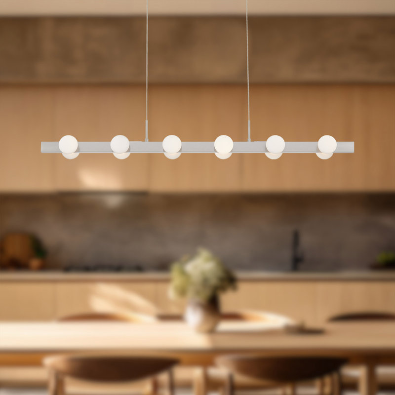 Rezz 6 - Light LED Pendant, Brushed Nickel