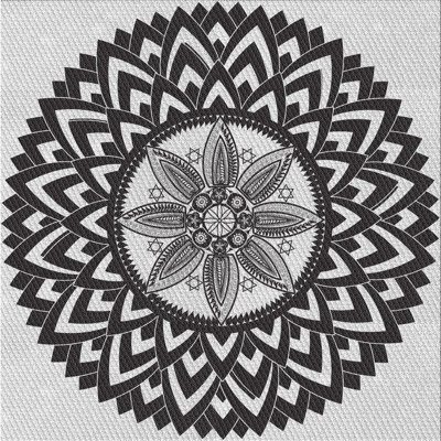 Tapis noir/gris tissé à la machine